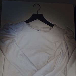 White fluffed shoulder shirt NINE WEST